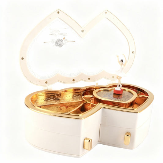 Ma Boîte Enchantée – Boîte à bijoux musicale ballerine double cœur